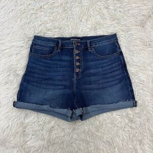 Calvin Klein Jeans Women's Repreve High Rise Buttonfly Jean Short Cotton Size 30